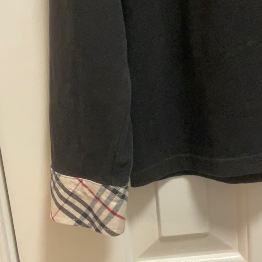 Burberry London Check Trim Long Sleeve Polo Top Size XL - Picture 2 of 9
